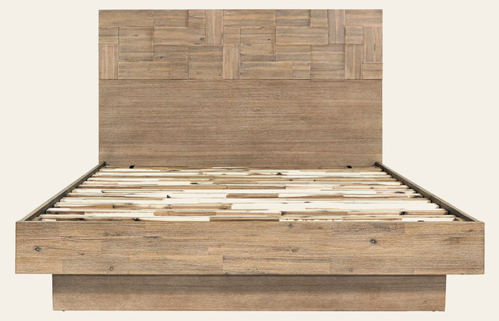 Atlantis King Bed Frame in Light Brushed Taupe - king geometric bed frame by LH Imports - Whats New Furniture Portland OR