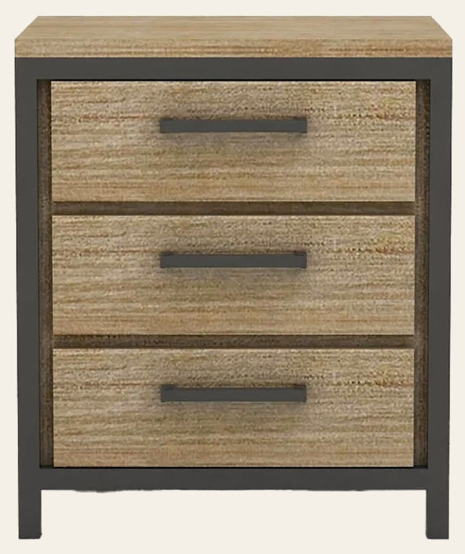 Irondale Nightstand in Mocha Grey - three drawer nightstand by LH Imports - Whats New Furniture Portland OR