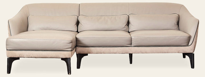 Sofa Chaise Leather & Suede - What's New Furniture Portland Oregon