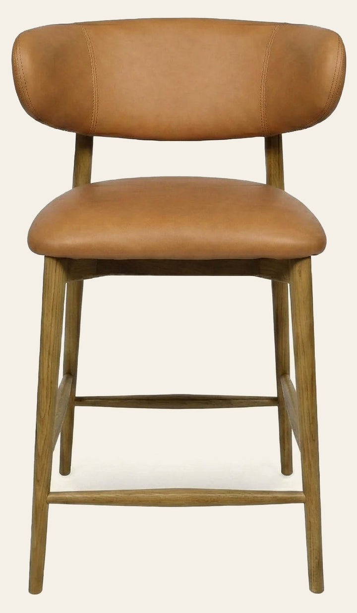 Milo Counter Stool in Tan variant front view - counter stool by LH Imports - Whats New Furniture Portland OR