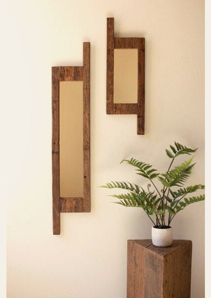 Set Of Two Wall Mirrors in Recycled - set of two wall mirrors by Kalalou - Whats New Furniture Portland OR