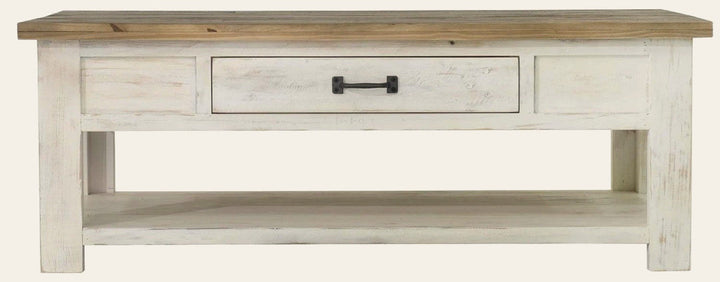 Provence Coffee Table in Antique White/Natural - storage coffee table by LH Imports - Whats New Furniture Portland OR