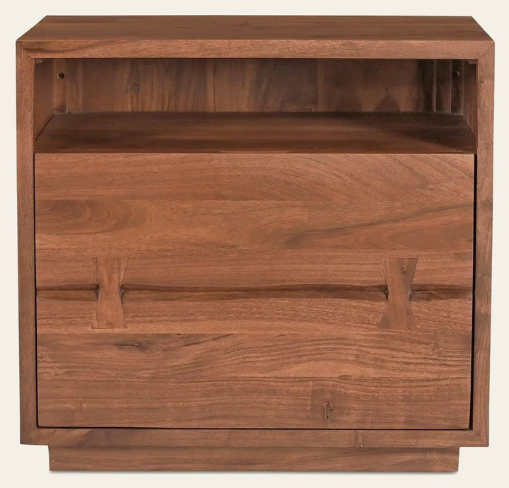 Madagascar Nightstand in Brown - brown live edge acacia nightstand by Moe's - Whats New Furniture Portland OR