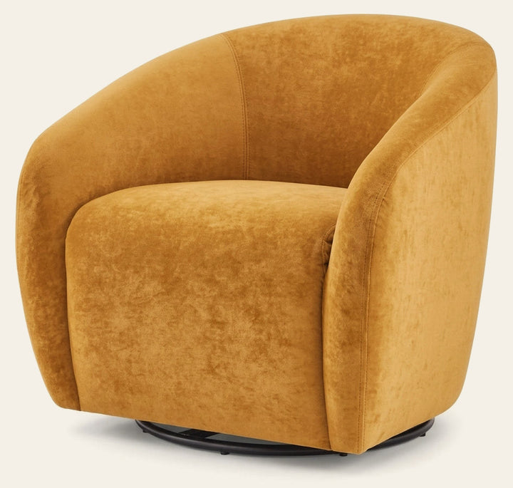 Regina Velvet Swivel Arm Chair in Dainty Caramel - swivel arm chair by NPD - Whats New Furniture Portland OR