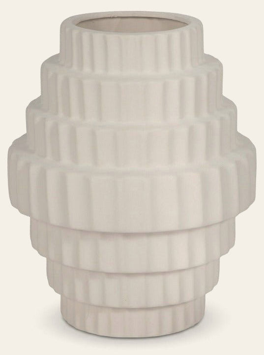 10" Textured Staggered Vase front view - vase by Sagebrook Home - Whats New Furniture Portland OR