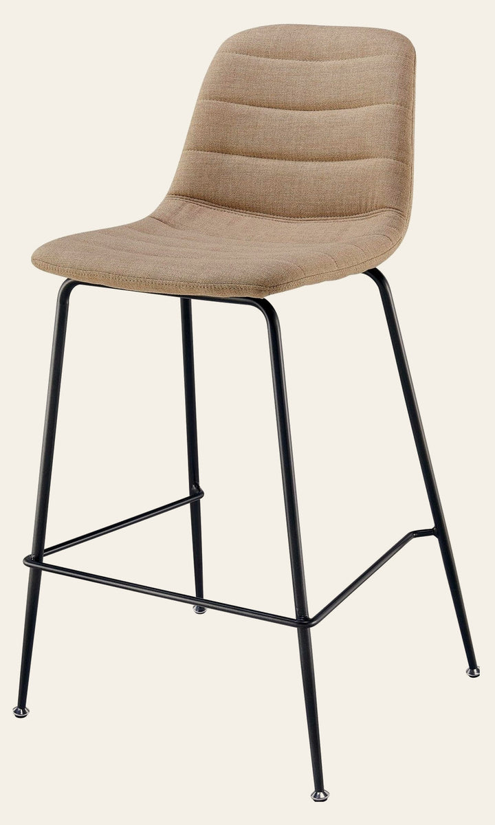 Caleb Fabric Counter Stool in Penta Linen - channel-tufted counter stool by NPD - Whats New Furniture Portland OR