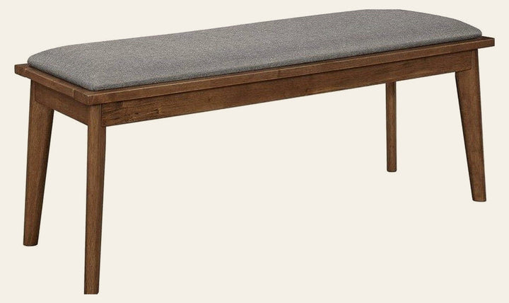 Alfredo Natural Walnut Dining Bench in natural walnut - mid-century dining bench by Coaster - Whats New Furniture Portland OR