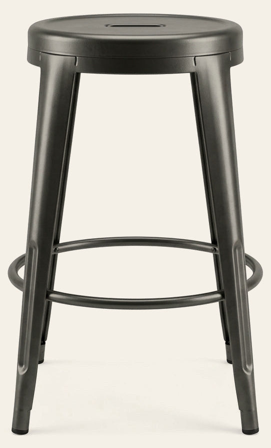 Metropolis Backless Counter Stool in Gunmetal - backless counter stool by NPD - Whats New Furniture Portland OR