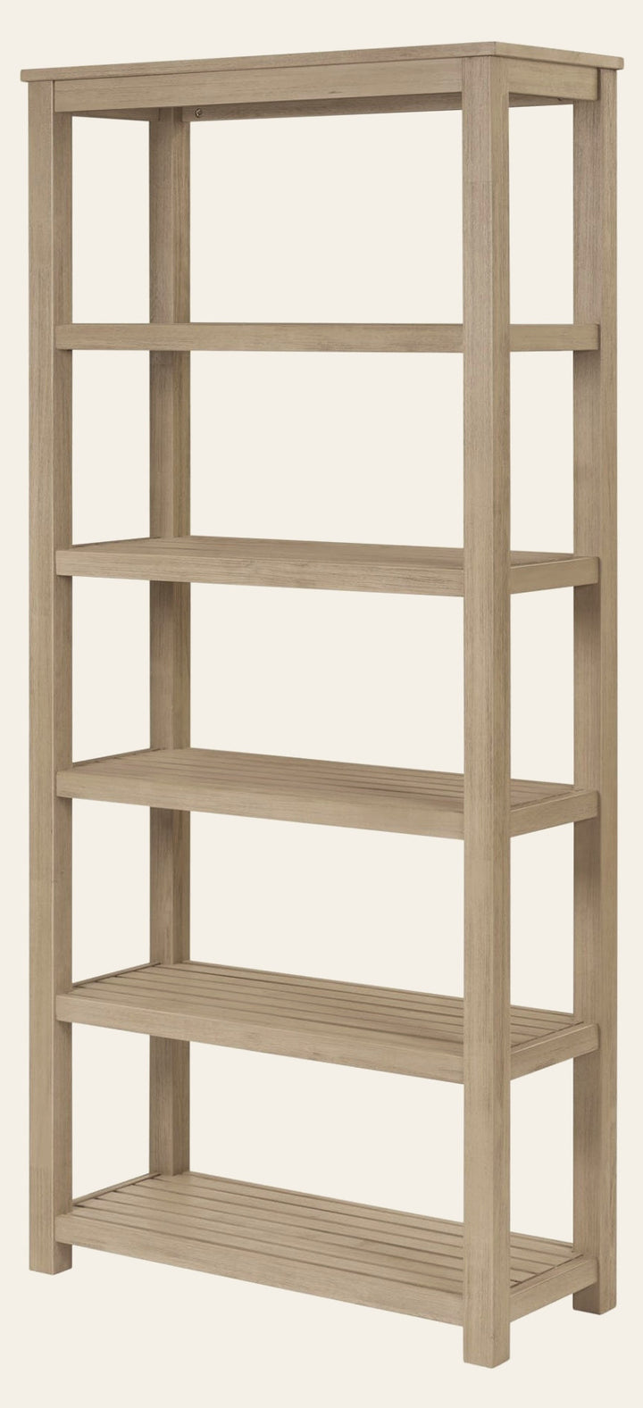 Tiburon KD Book Shelf in Drifted Sand - acacia 5-shelf bookcase by NPD - Whats New Furniture Portland OR
