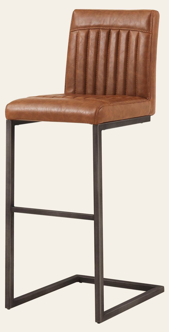 Ronan KD Faux Leather Bar Stool in Antique Cigar Brown - faux leather bar stool by NPD - Whats New Furniture Portland OR