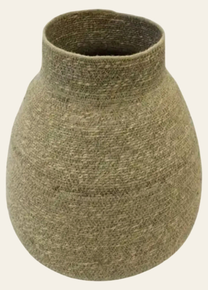 Woven Jute Vase front view - Whats New Furniture Portland OR
