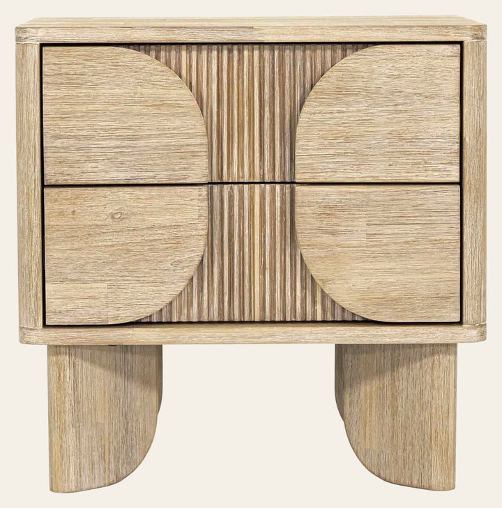Haru Nightstand in Sand Wash - two drawer nightstand by LH Imports - Whats New Furniture Portland OR
