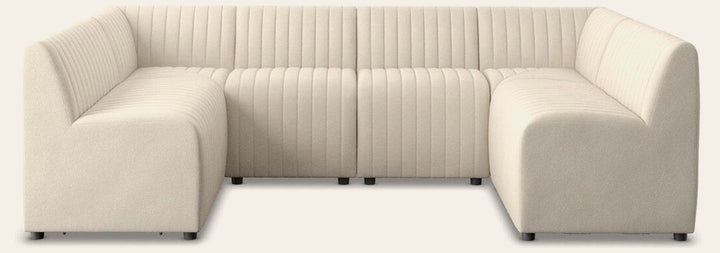 Augustine U-Shape Dining Banquette in Capri Oatmeal - Capri Oatmeal dining banquette - Whats New Furniture Portland OR