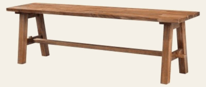 Bedford KD 59" Bench "A" Base in Brushed Brown - wood bench by NPD - Whats New Furniture Portland OR