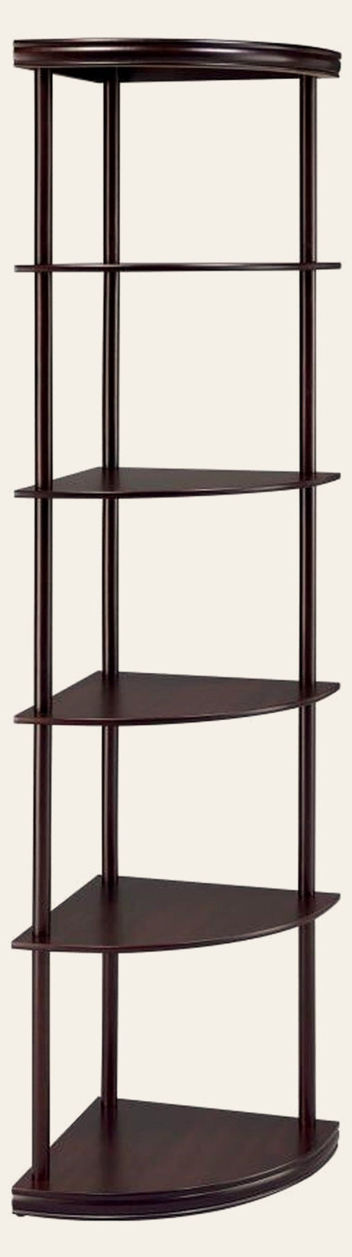 Bonwick Corner Bookshelf in Cappuccino - corner bookshelf by Coaster - Whats New Furniture Portland OR
