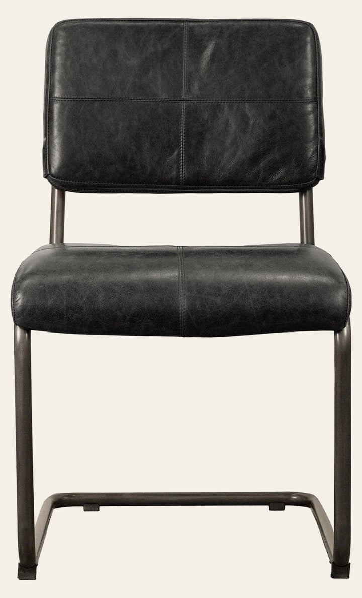 Cobain Dining Chair in Black Leather - leather dining chair by LH Imports - Whats New Furniture Portland OR