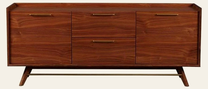 Denali/Rainier 3-Section Sideboard in walnut - mid-century walnut sideboard by Unique - Whats New Furniture Portland OR