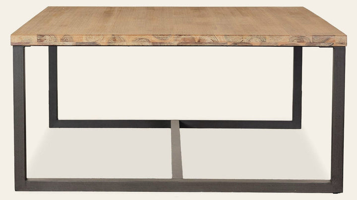 Irondale Square Coffee Table in Mocha Grey - oak and steel square coffee table by LH - Whats New Furniture Portland OR
