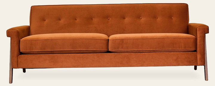 Jesper Sofa in Julia Cinder - mid-century sofa with walnut legs by Stylus - Whats New Furniture Portland OR