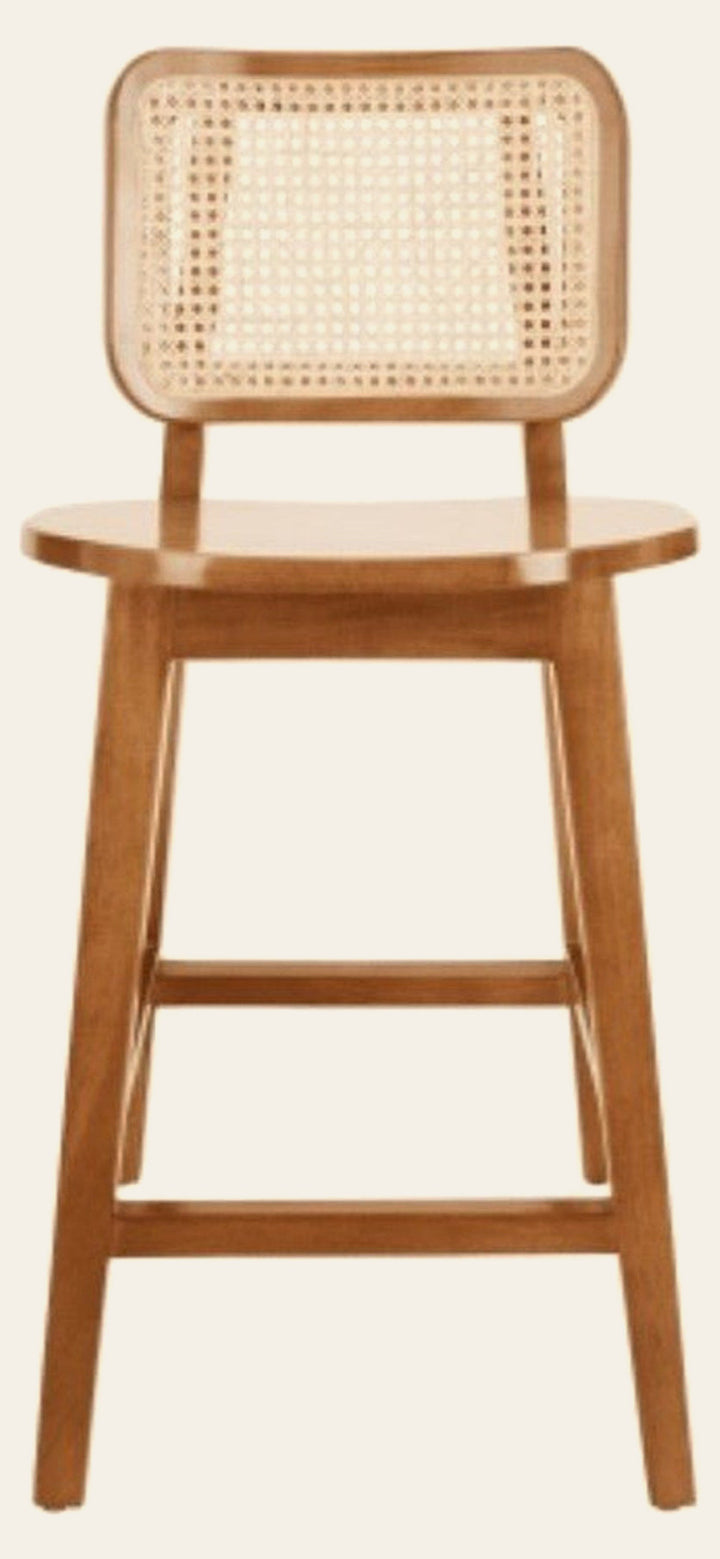 Maury Counter Stool w/ Rattan in Natural - wood counter stool with rattan by NPD - Whats New Furniture Portland OR