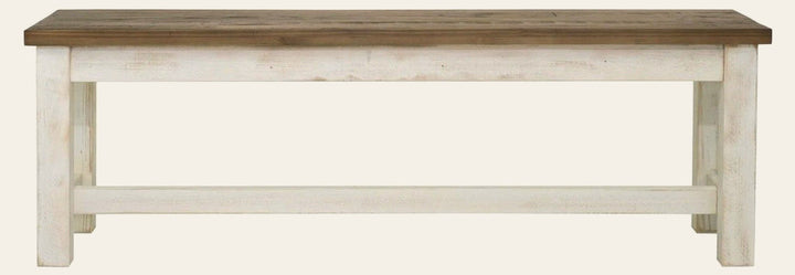 Provence Bench in Antique White Rustic Natural - bench by LH Imports - Whats New Furniture Portland OR