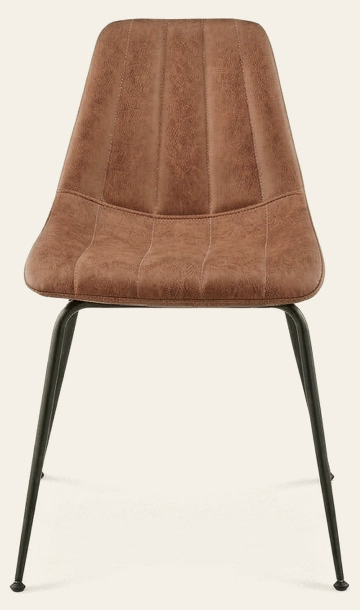 Robert KD Faux Leather Dining Side Chair in Umber Brown - faux leather dining chair by NPD - Whats New Furniture Portland OR