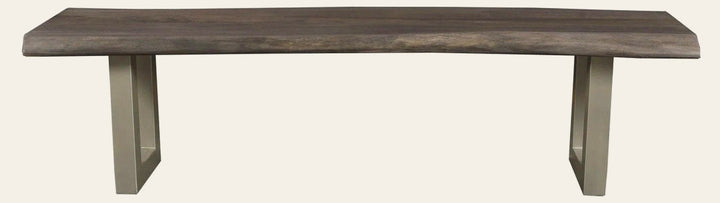 Taj Dining Bench in Vinegar Acrylic Matte - acacia dining bench by LH Imports - Whats New Furniture Portland OR