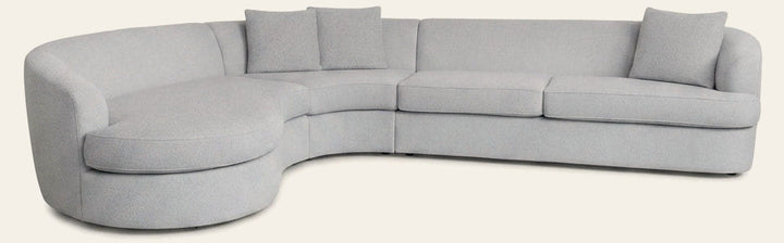 Andina Curved Sectional in Rockaway Platinum front view - sectional by Stylus - Whats New Furniture Portland OR
