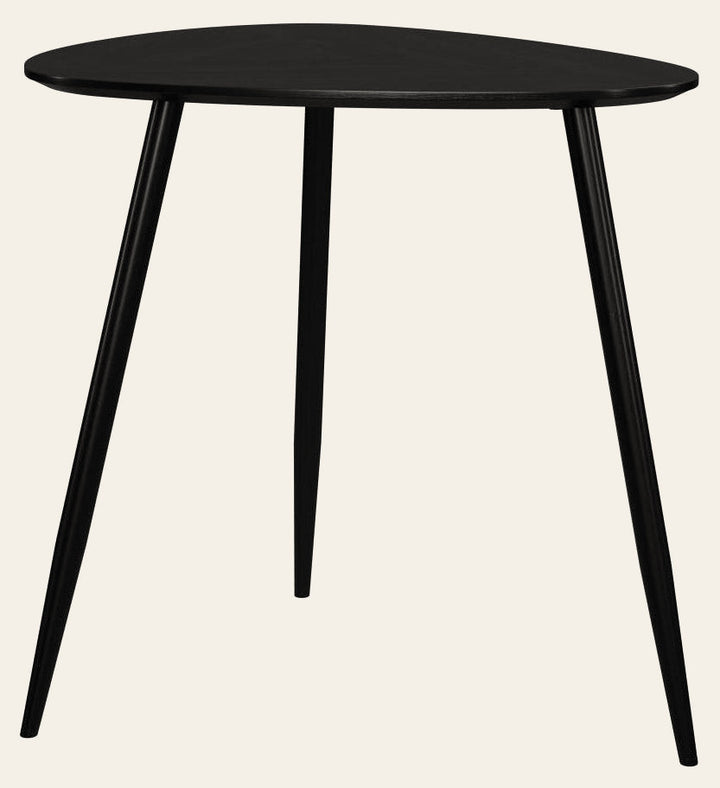 Odessa Triangular Solid Wood End Table in Black - triangular wood end table by Coaster - Whats New Furniture Portland OR