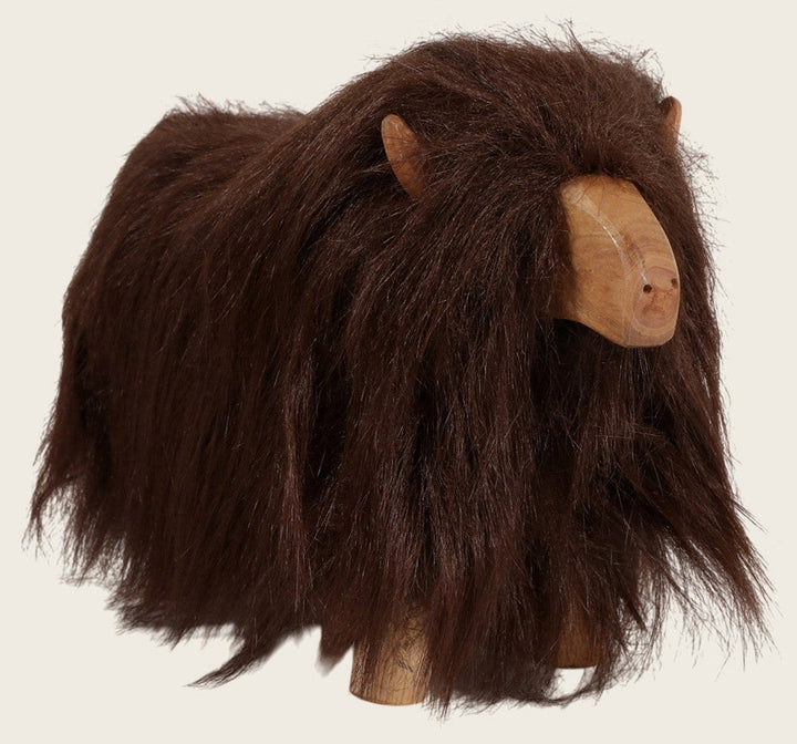 Faux Fur Highland Cow front view - Whats New Furniture Portland OR