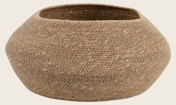 Woven Jute Basket front view - Whats New Furniture Portland OR