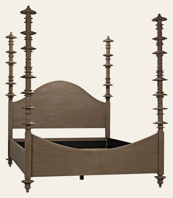 Ferret Weathered Bed in Mahogany - weathered poster bed by Noir Trading - Whats New Furniture Portland OR