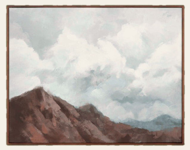 Wild Bluff Art framed mountain landscape print in walnut frame by Moe's - Whats New Furniture Portland OR