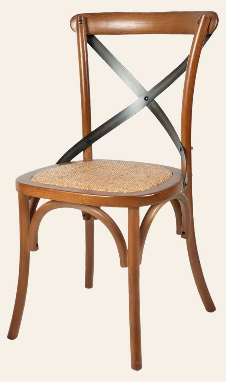 Cross Back Dining Chair in Brown - Whats New Furniture Portland