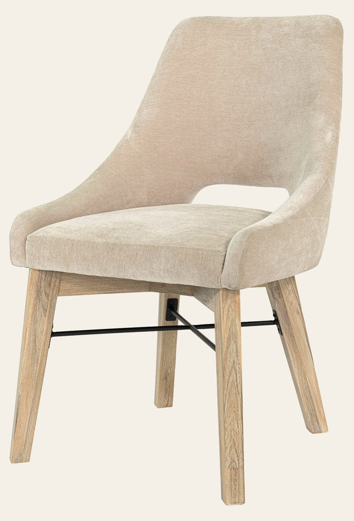 Gia Curved Dining Chair in Sand - Whats New Furniture Portland