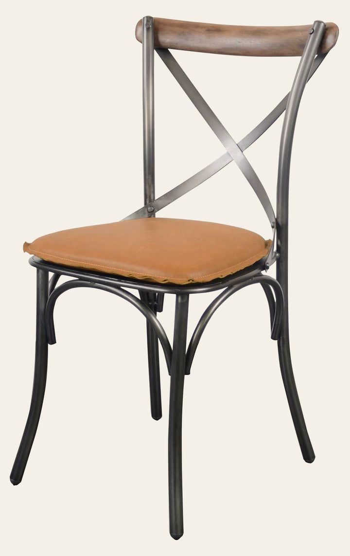 Metal Crossback Dining Chair in Cognac - dining chair by LH Imports - Whats New Furniture Portland OR