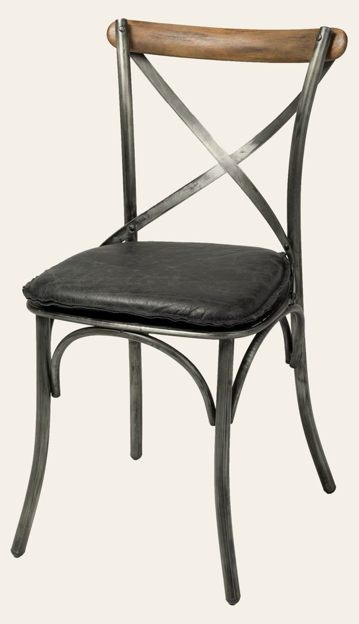 Metal Crossback Dining Chair in Black - dining chair by LH Imports - Whats New Furniture Portland OR