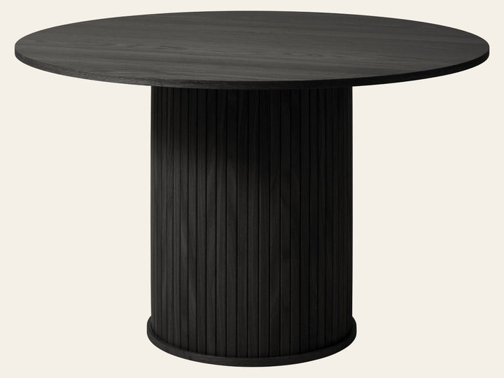 Nola Round Dining Table in Black Oak front view - dining table by Unique Furniture - Whats New Furniture Portland OR