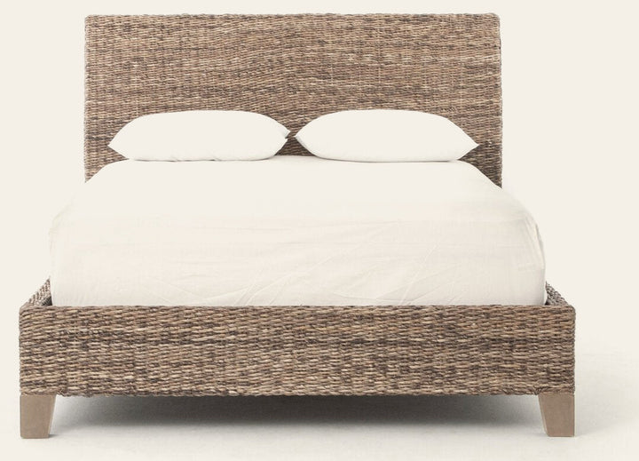 Banana Leaf Bed Grey Wash Mango (Queen) - Bed by Four Hands - What's New Furniture Portland
