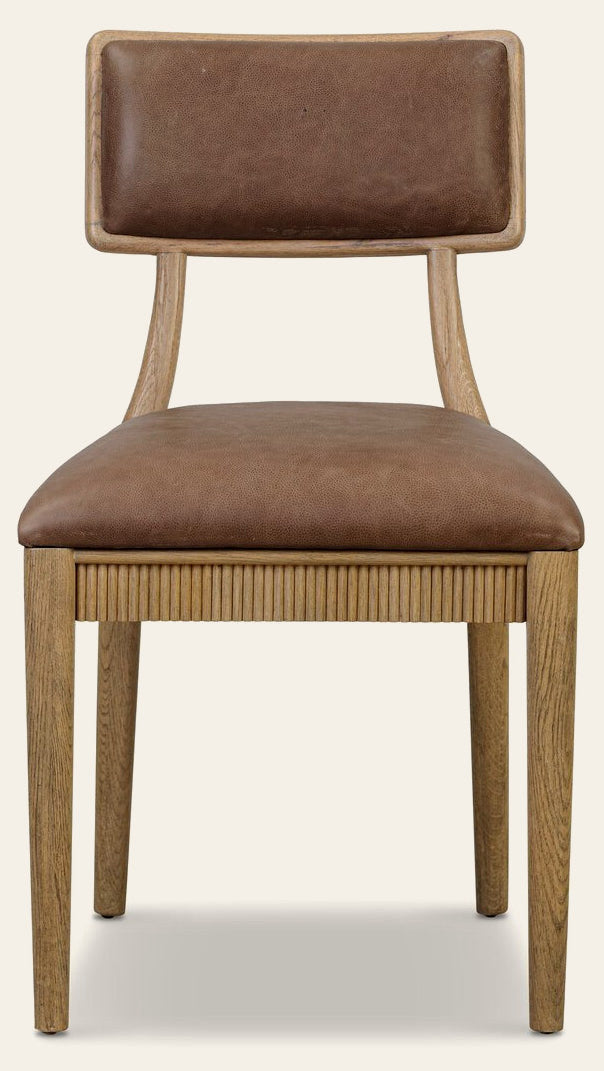 Burkhart Dining Chair Palermo Cigar Leather - Dining Chair by Four Hands - What's New Furniture Portland