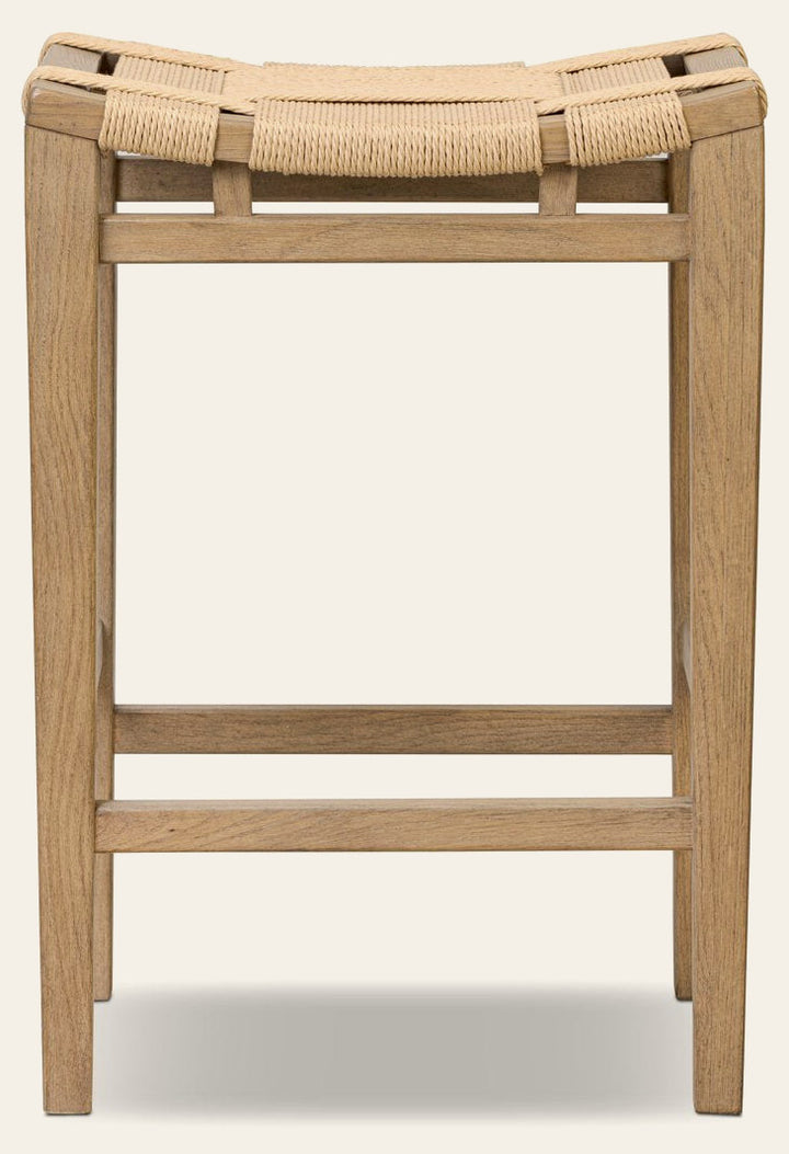 Norma Stool Natural Paper Cord - Bar Stool by Four Hands - What's New Furniture Portland