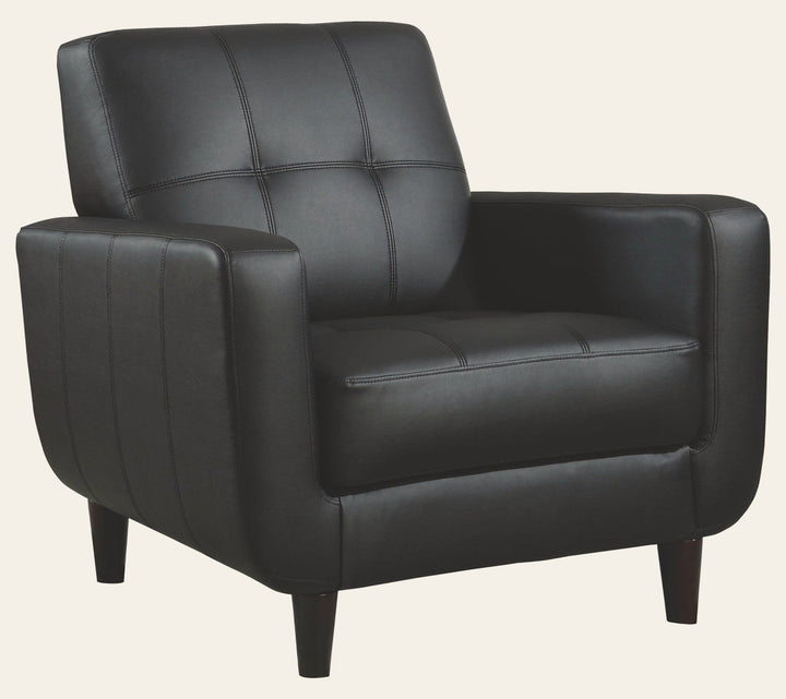 Aaron Upholstered Track Arm Tufted Accent Chair Black - What's New Furniture Portland