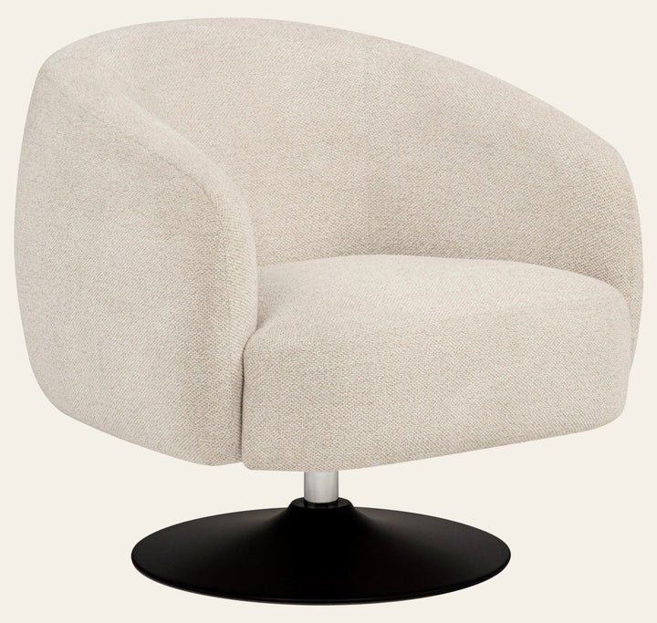 Dave Upholstered Barrel Back Swivel Club Chair Beige - What's New Furniture Portland