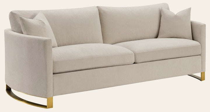 Corliss Upholstered Curved Track Arm Sofa Beige - What's New Furniture Portland