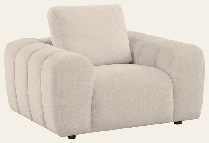 Burnett Chenille Upholstered Accent Chair Ivory - What's New Furniture Portland