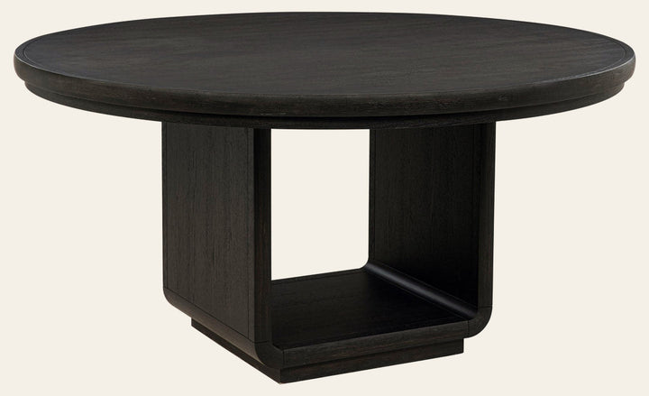 Leandro 60-inch Round Dining Table Burnished Black - What's New Furniture Portland