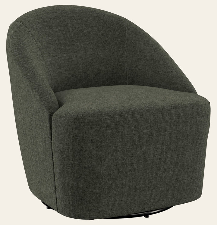 Leon Upholstered Barrel Accent Swivel Chair Hunter Green - What's New Furniture Portland