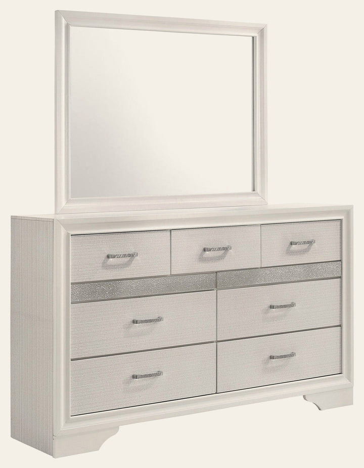 Miranda 7-drawer Dresser with Mirror White - What's New Furniture Portland