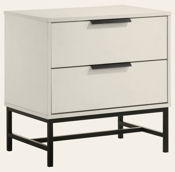 Sonora 2-drawer Nightstand Bedside Table White - What's New Furniture Portland