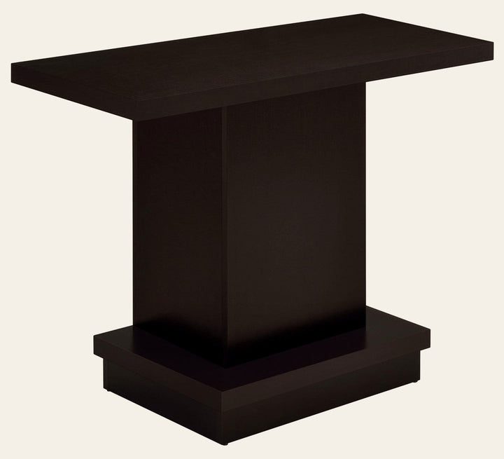 Reston Engineered Wood Pedestal Console Table Cappuccino - What's New Furniture Portland